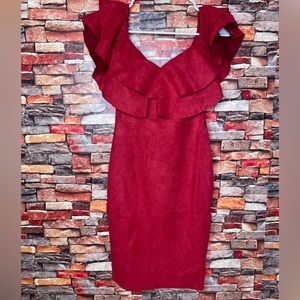 Red dress with flares